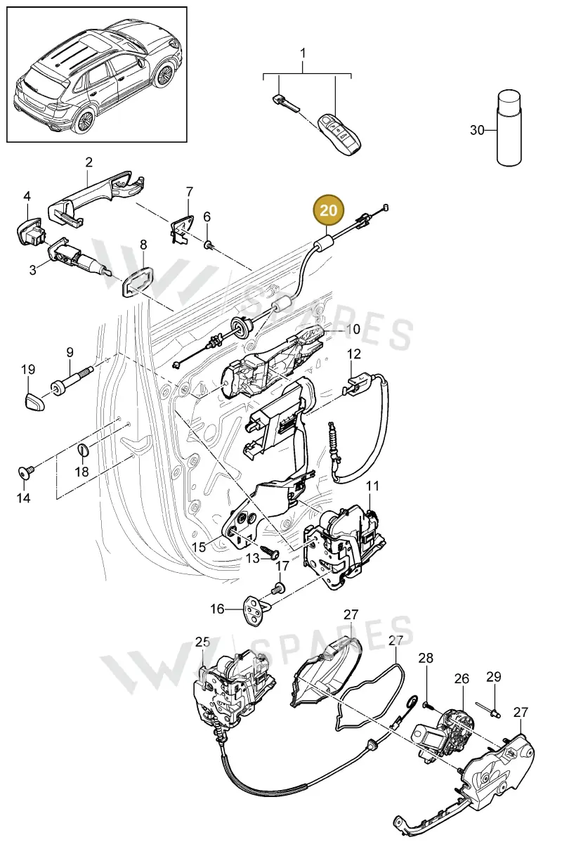 95853108501 — Porsche Cayenne (2010-2018) diagram p37804010, position 20