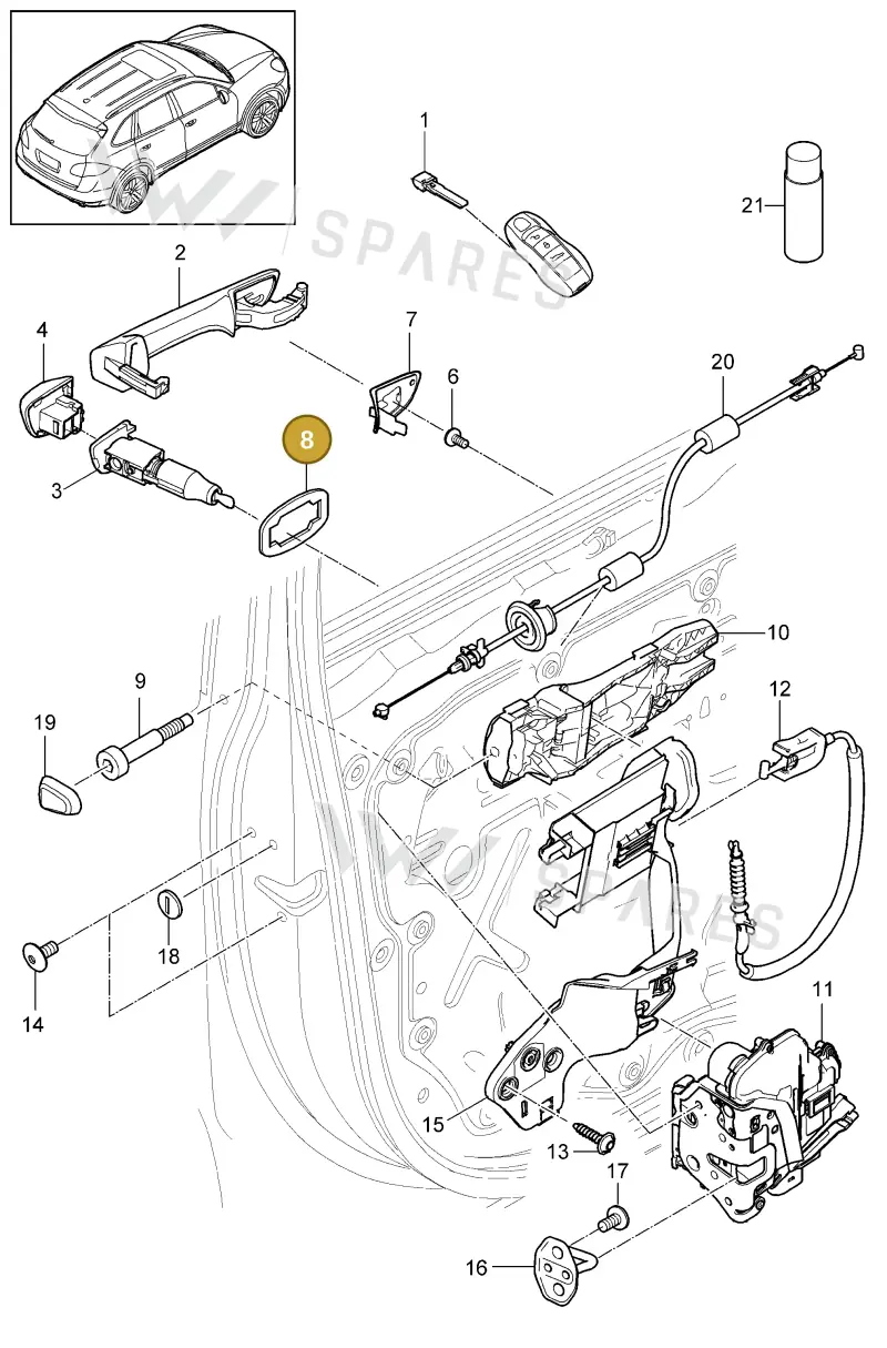 95853108701 — Porsche Cayenne (2010-2018) diagram p37804010, position 8