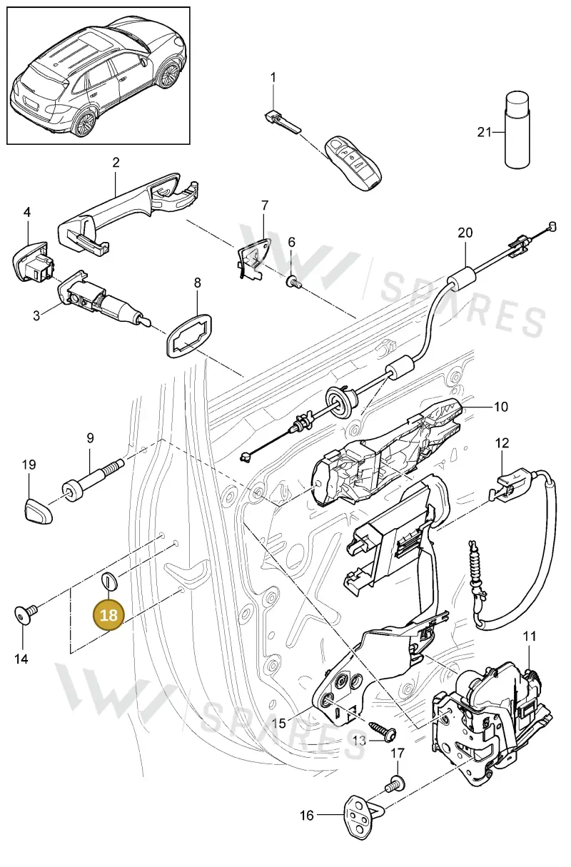 95853111100 — Porsche Cayenne (2010-2018) diagram p37804010, position 18