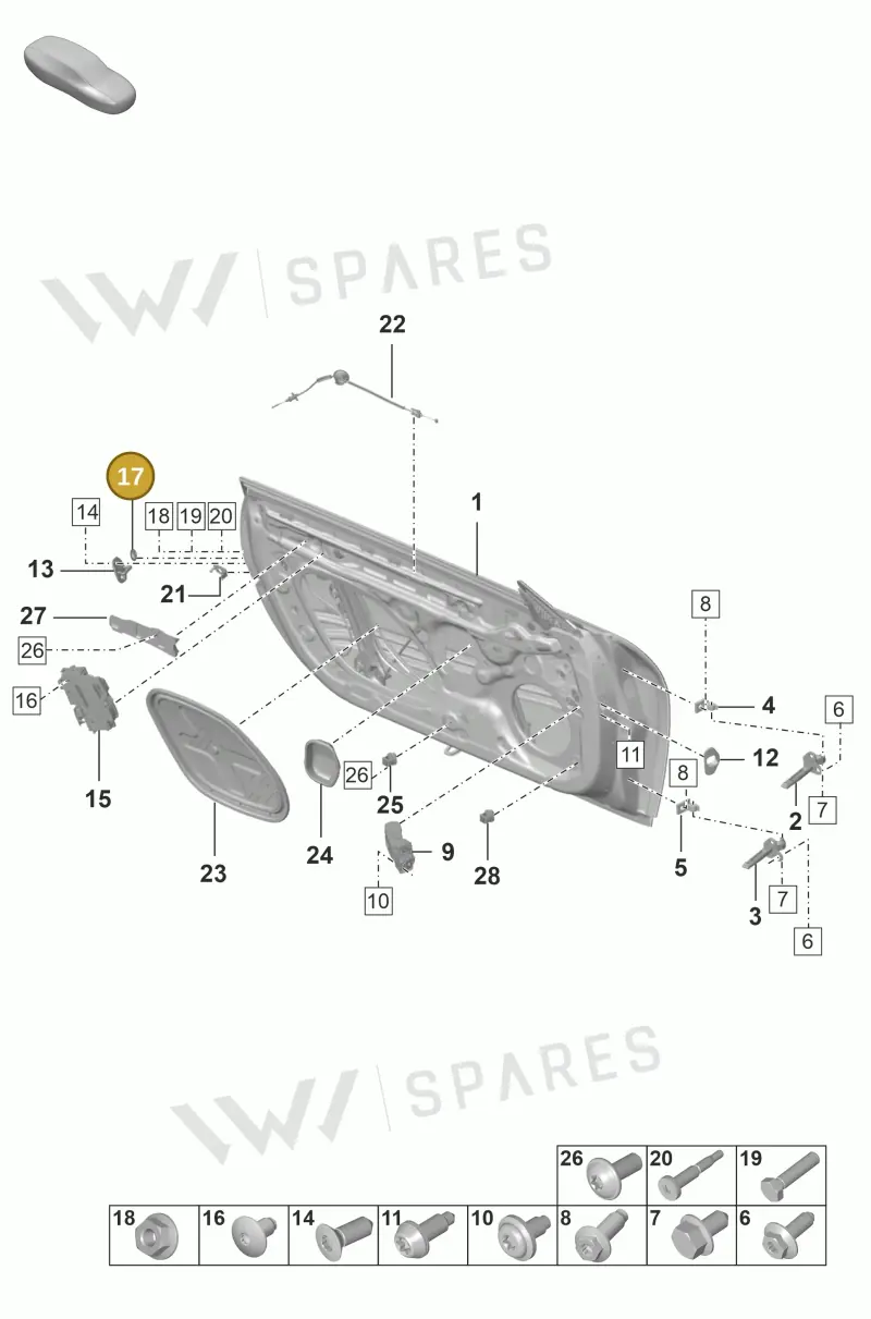 95853111100 — Porsche 911 (2021-2022) diagram p53804000, position 17