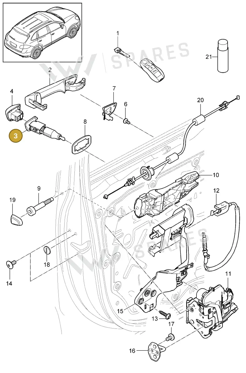95853116700 — Porsche Cayenne (2010-2018) diagram p37804010, position 3