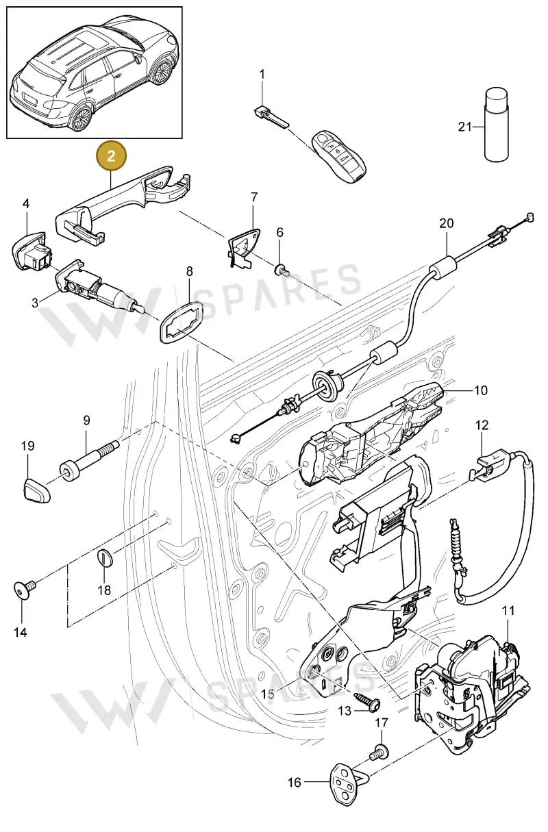 95853120500G2X — Porsche Cayenne (2010-2018) diagram p37804010, position 2