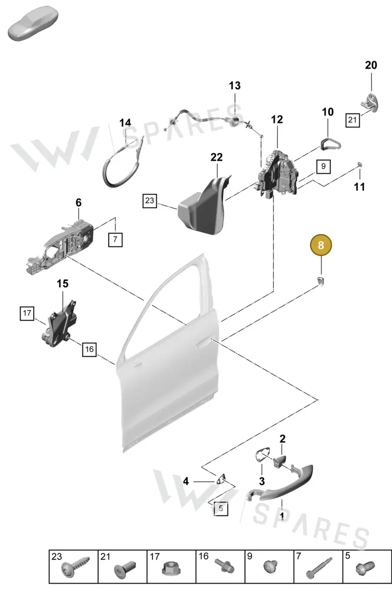 958531211009B9 — Porsche Cayenne Hybrid Coupe (2023-) diagram p60804200, position 8