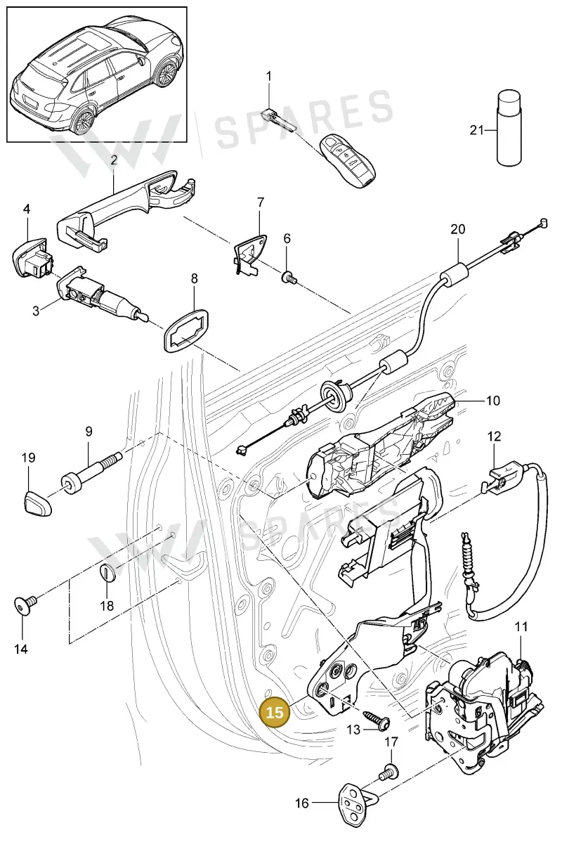 95853186700 — Porsche Cayenne (2010-2018) diagram p37804010, position 15