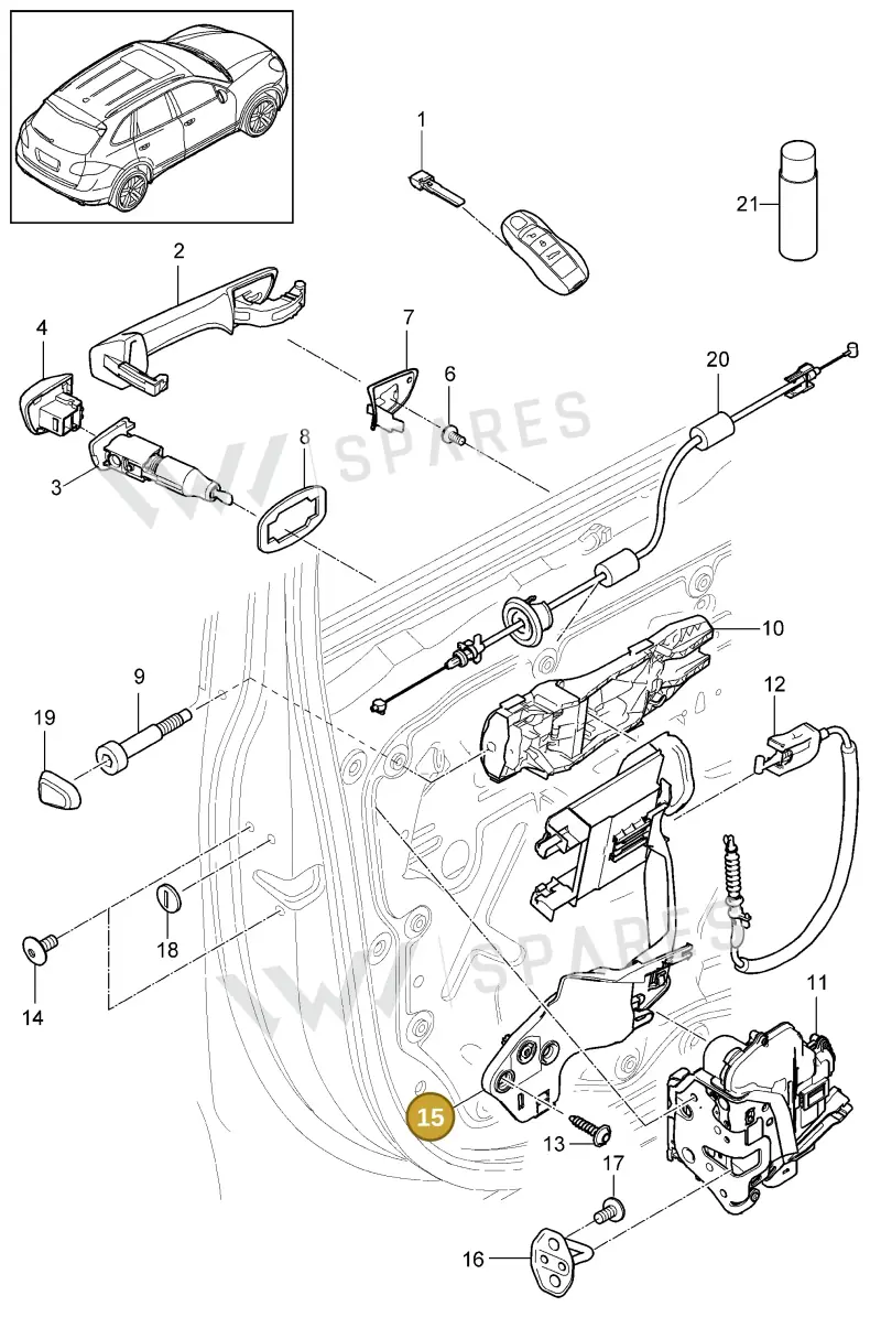 95853186800 — Porsche Cayenne (2010-2018) diagram p37804010, position 15