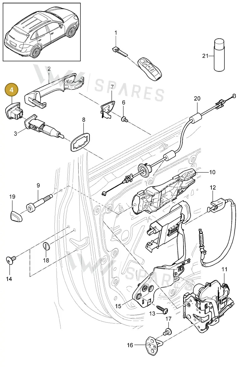 95853187900G2X — Porsche Cayenne (2010-2018) diagram p37804010, position 4