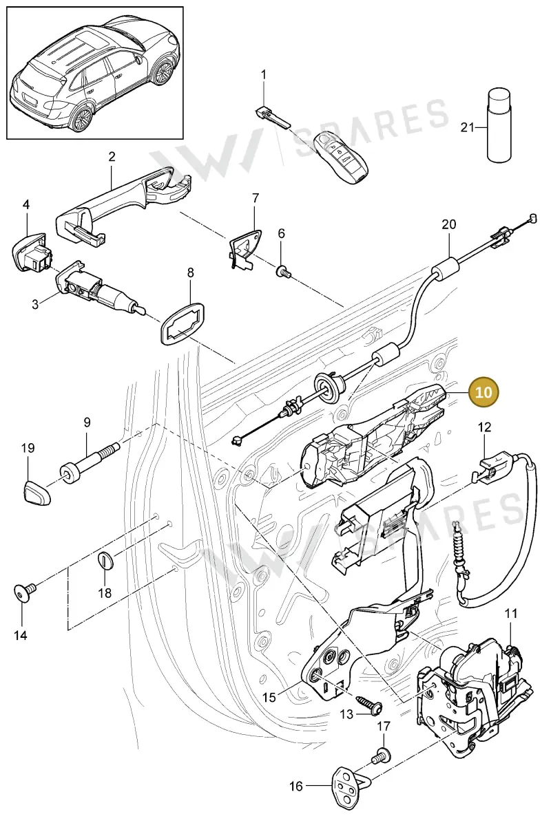 95853188500 — Porsche Cayenne (2010-2018) diagram p37804010, position 10