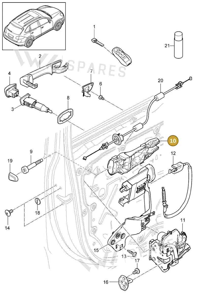 95853188502 — Porsche Cayenne (2010-2018) diagram p37804010, position 10