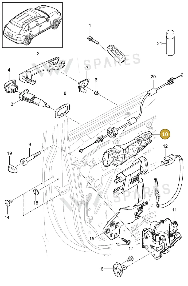 95853288500 — Porsche Cayenne (2010-2018) diagram p37804010, position 10