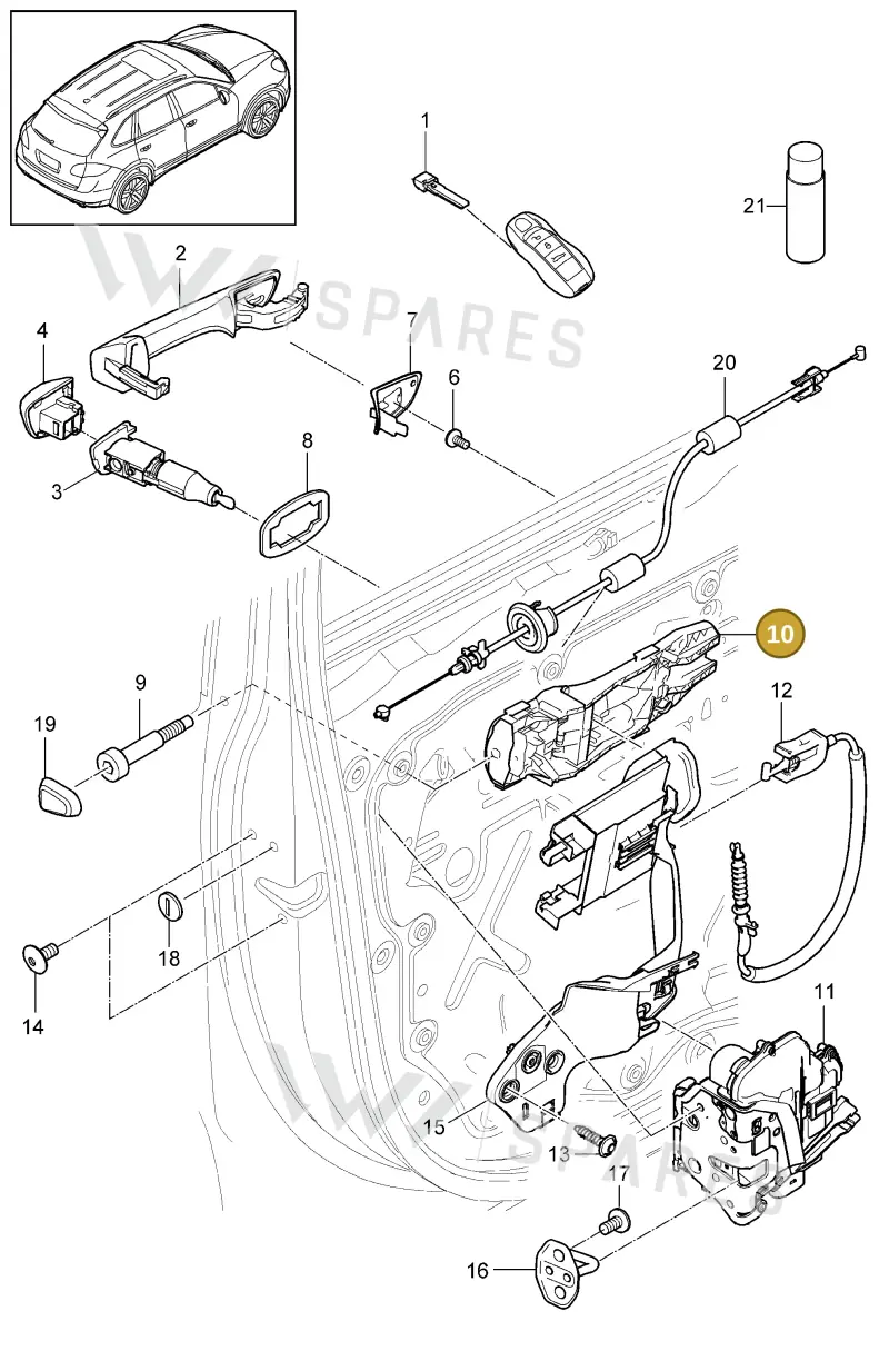 95853288502 — Porsche Cayenne (2010-2018) diagram p37804010, position 10