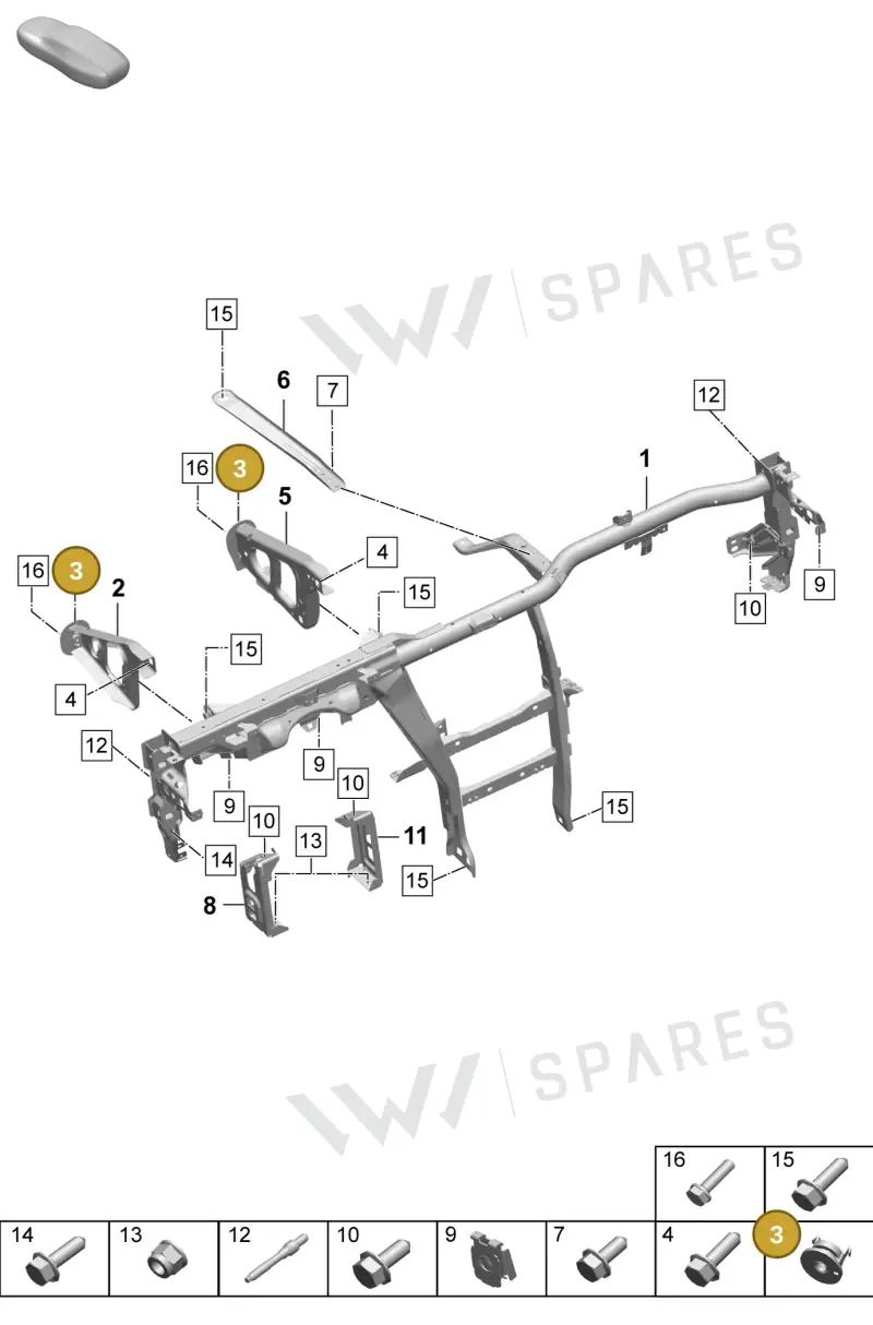 95855204900 — Porsche Macan (2024-2024) diagram p61809150, position 3