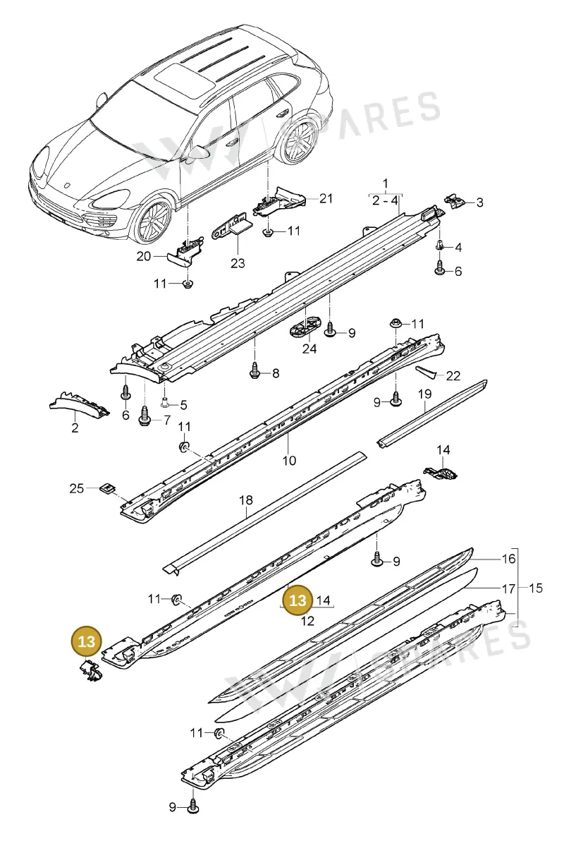 95855945600 — Porsche Cayenne (2010-2018) diagram p37810010, position 13
