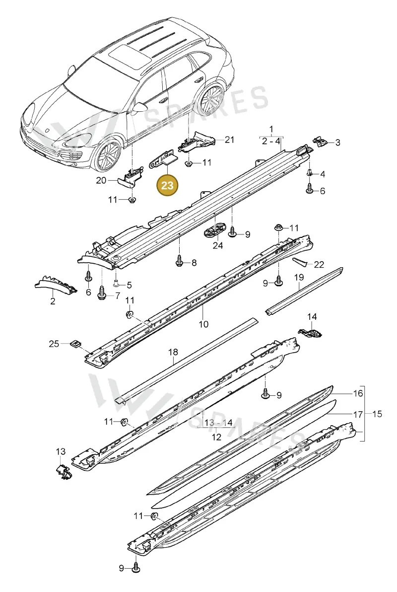 95855947900 — Porsche Cayenne (2010-2018) diagram p37810010, position 23