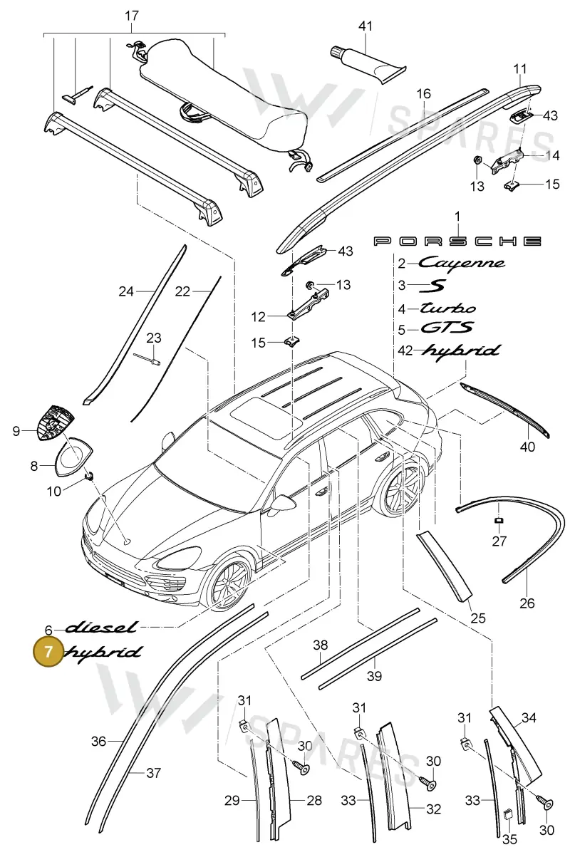 95855950001 — Porsche Cayenne (2010-2018) diagram p37810000, position 7
