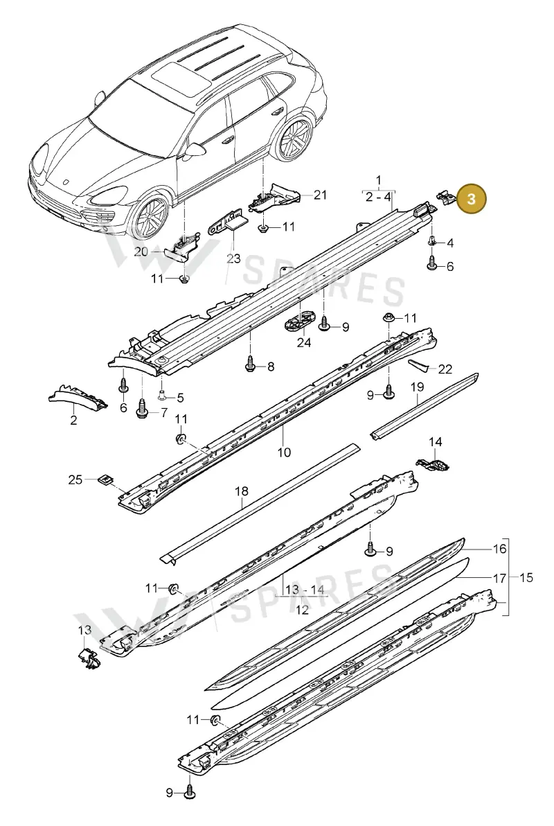 95855957900 — Porsche Cayenne (2010-2018) diagram p37810010, position 3