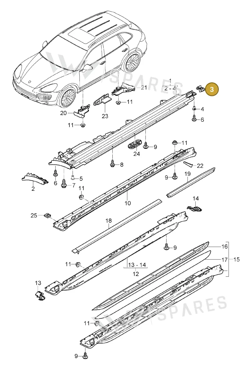 95855958000 — Porsche Cayenne (2010-2018) diagram p37810010, position 3