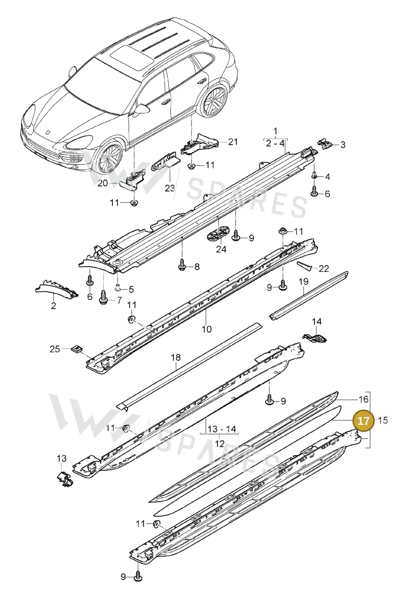95855963200 — Porsche Cayenne (2010-2018) diagram p37810010, position 17