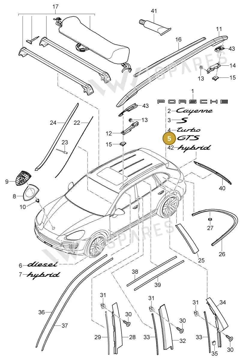 95855967520 — Porsche Cayenne (2010-2018) diagram p37810000, position 5