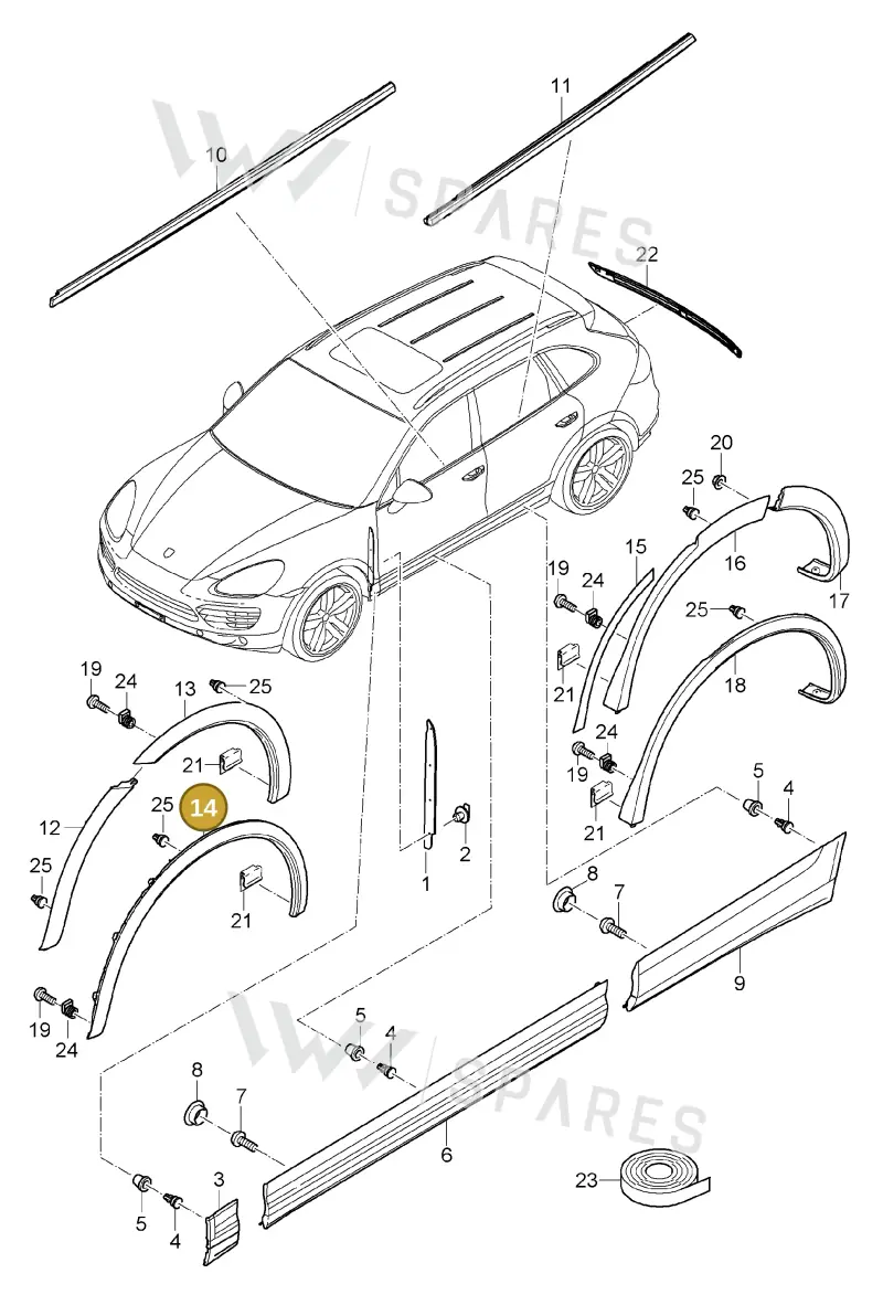 958559727209B9 — Porsche Cayenne (2010-2018) diagram p37810005, position 14
