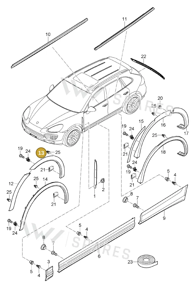 958559728009B9 — Porsche Cayenne (2010-2018) diagram p37810005, position 13