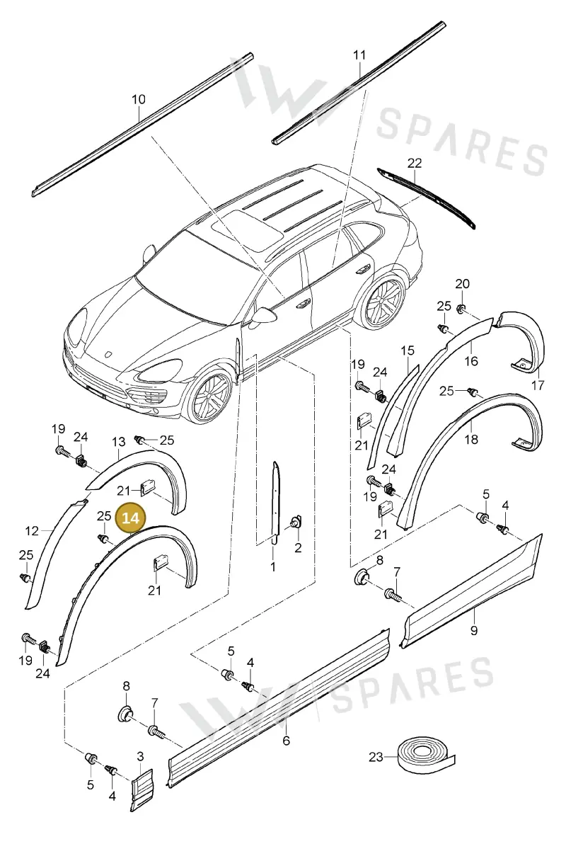 958559728119B9 — Porsche Cayenne (2010-2018) diagram p37810000, position 14
