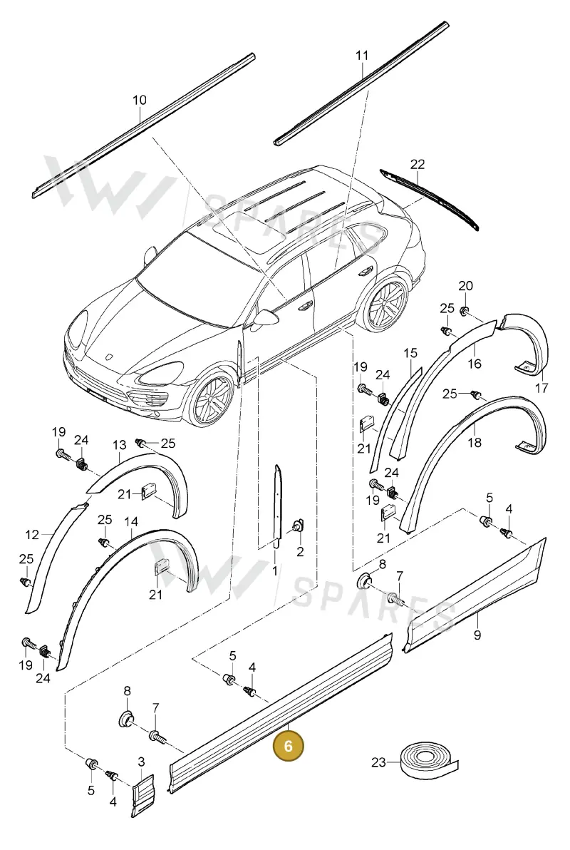 95855978813G2X — Porsche Cayenne (2010-2018) diagram p37810000, position 6
