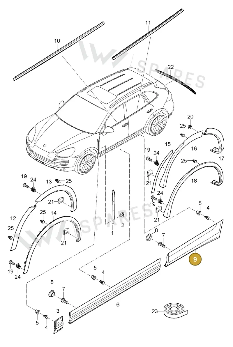 95855978920G2X — Porsche Cayenne (2010-2018) diagram p37810000, position 9