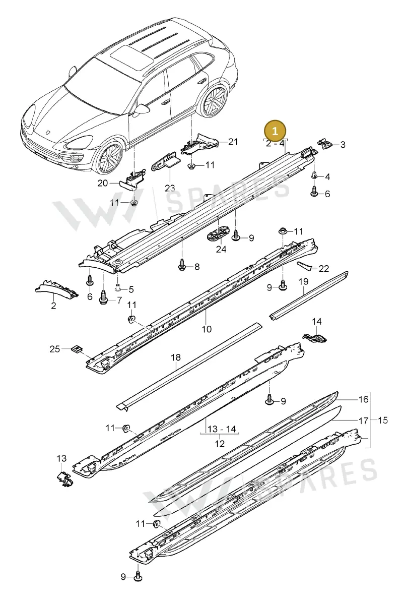 95855983000 — Porsche Cayenne (2010-2018) diagram p37810010, position 1