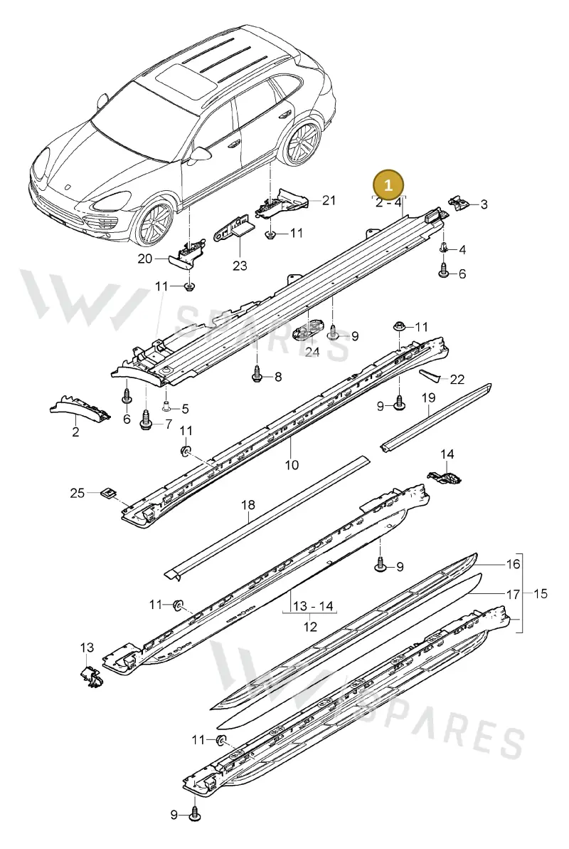 95855983002 — Porsche Cayenne (2010-2018) diagram p37810010, position 1