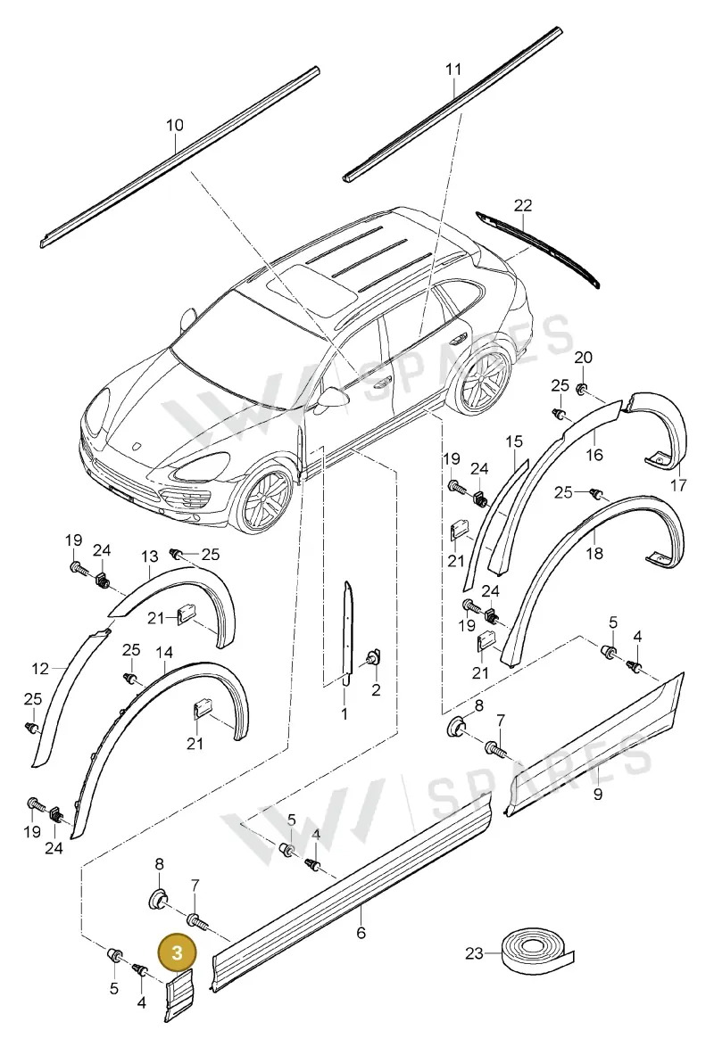 95855995901G2X — Porsche Cayenne (2010-2018) diagram p37810000, position 3