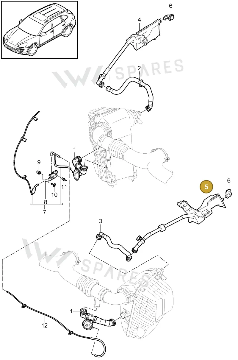 95857253130 — Porsche Cayenne (2010-2018) diagram p37106000, position 5