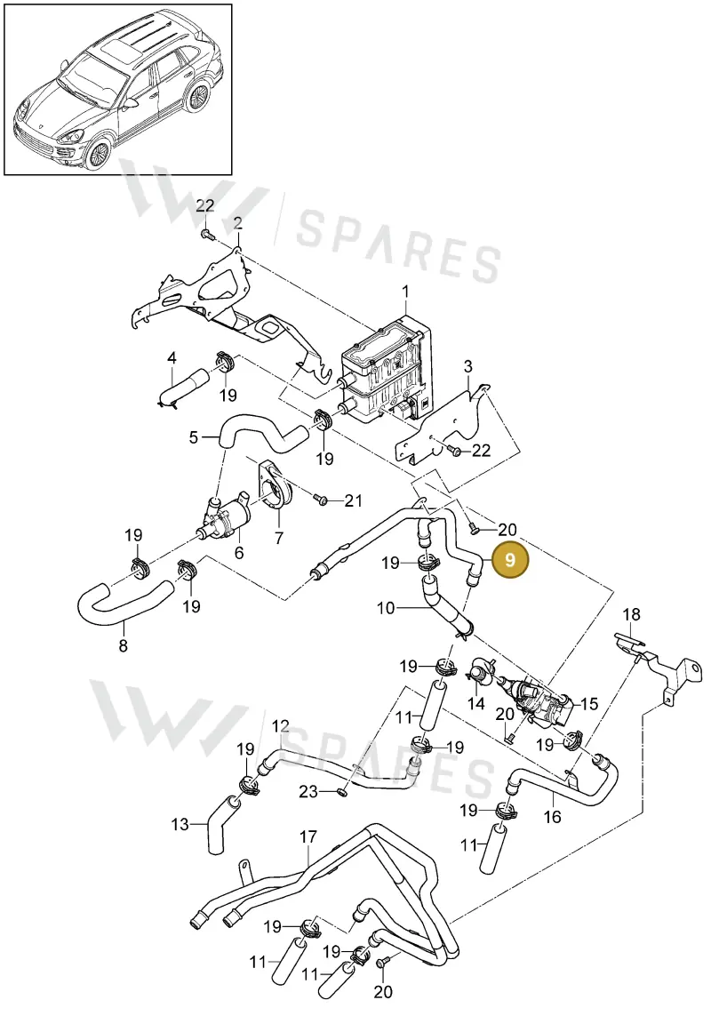 95857280150 — Porsche Cayenne (2010-2018) diagram p37813010, position 9