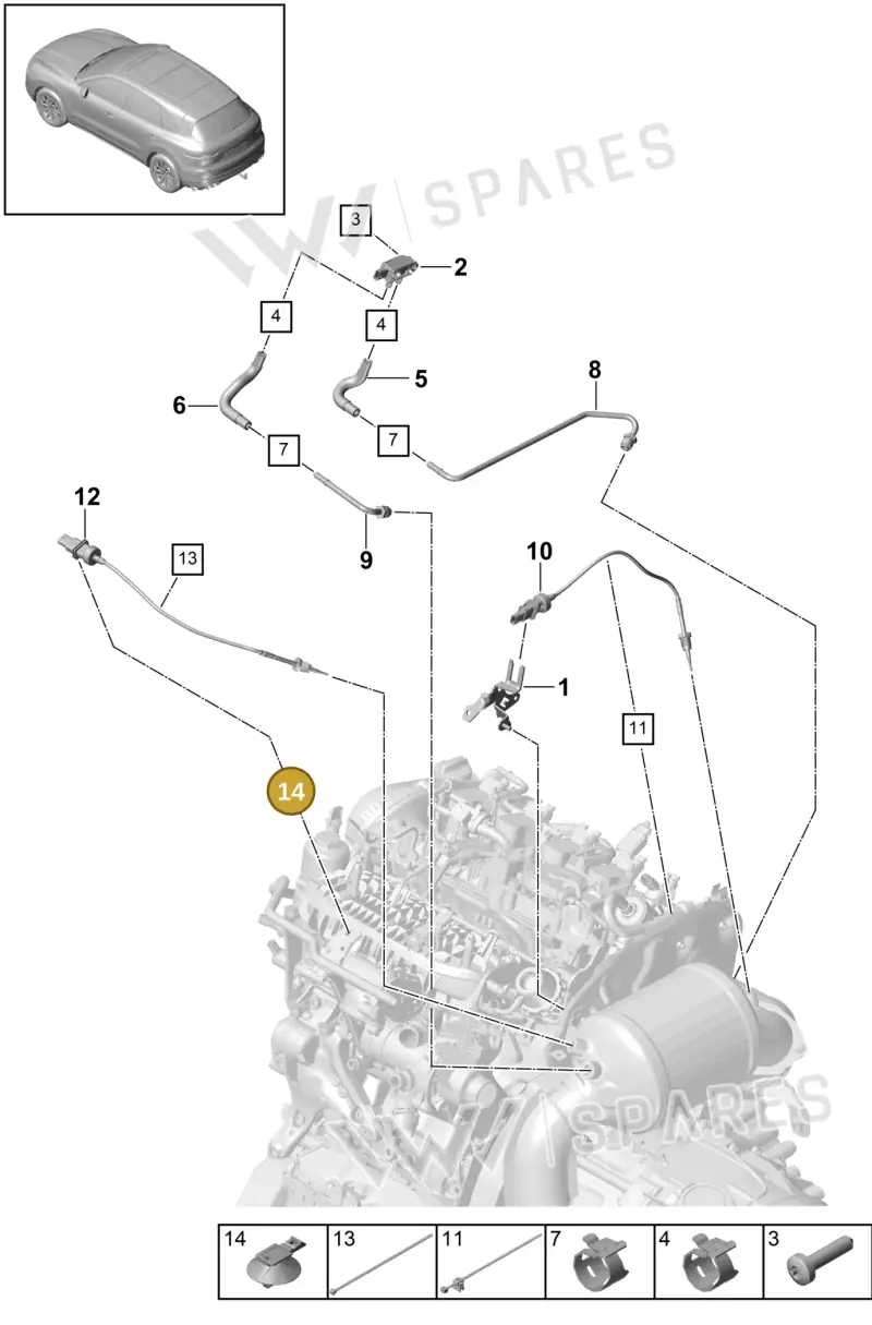 95857283000 — Porsche Cayenne Diesel V6 (2017-2023) diagram p51202230, position 14
