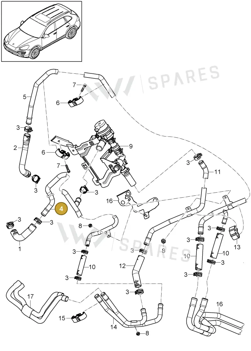 95857292901 — Porsche Cayenne (2010-2018) diagram p37813010, position 4