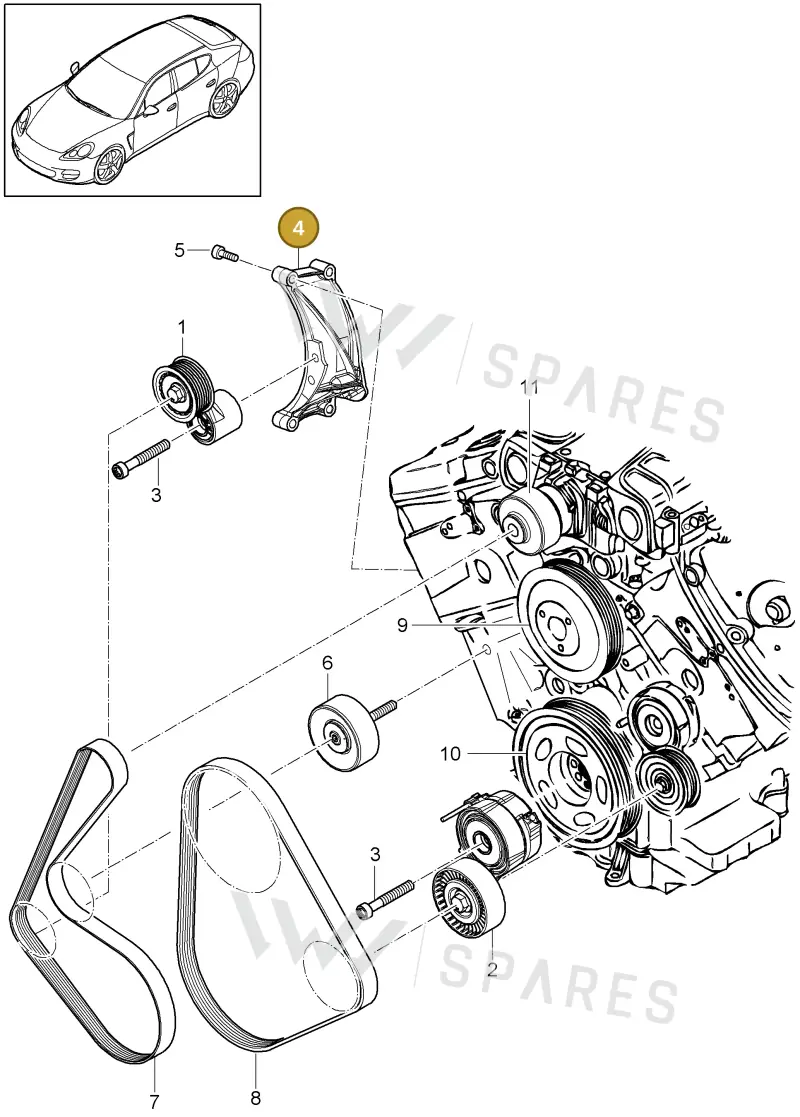 95860325200 — Porsche Panamera (2009-2016) diagram p35102080, position 4