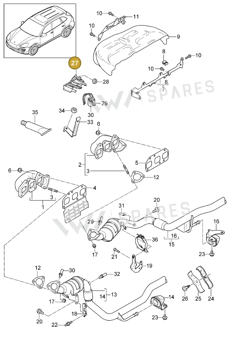 95860611440 — Porsche Cayenne (2010-2018) diagram p37202010, position 27
