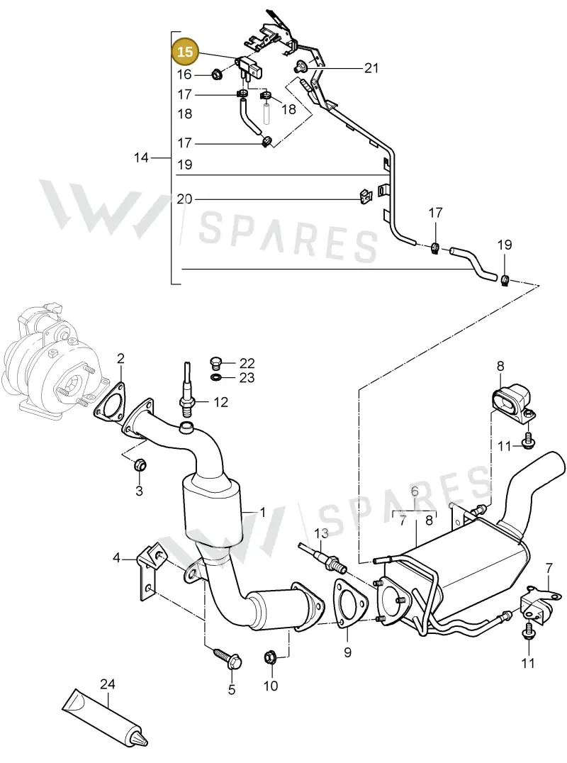 95860615110 — Porsche Cayenne (2007-2010) diagram p31202014, position 15