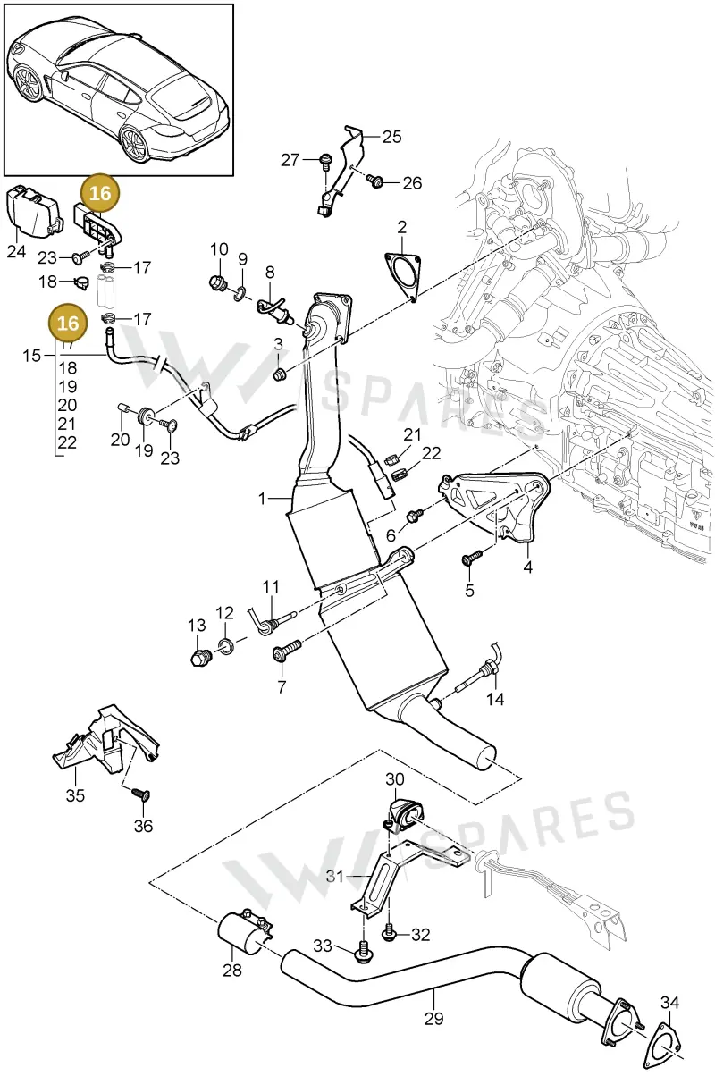 95860615110 — Porsche Panamera (2009-2016) diagram p35202035, position 16