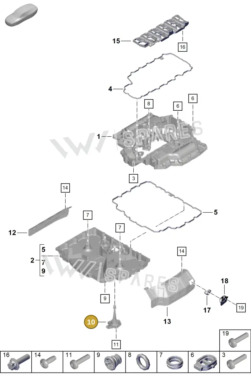 95860616011 — Porsche Boxster Spyder (2019-2020) diagram p55104050, position 10