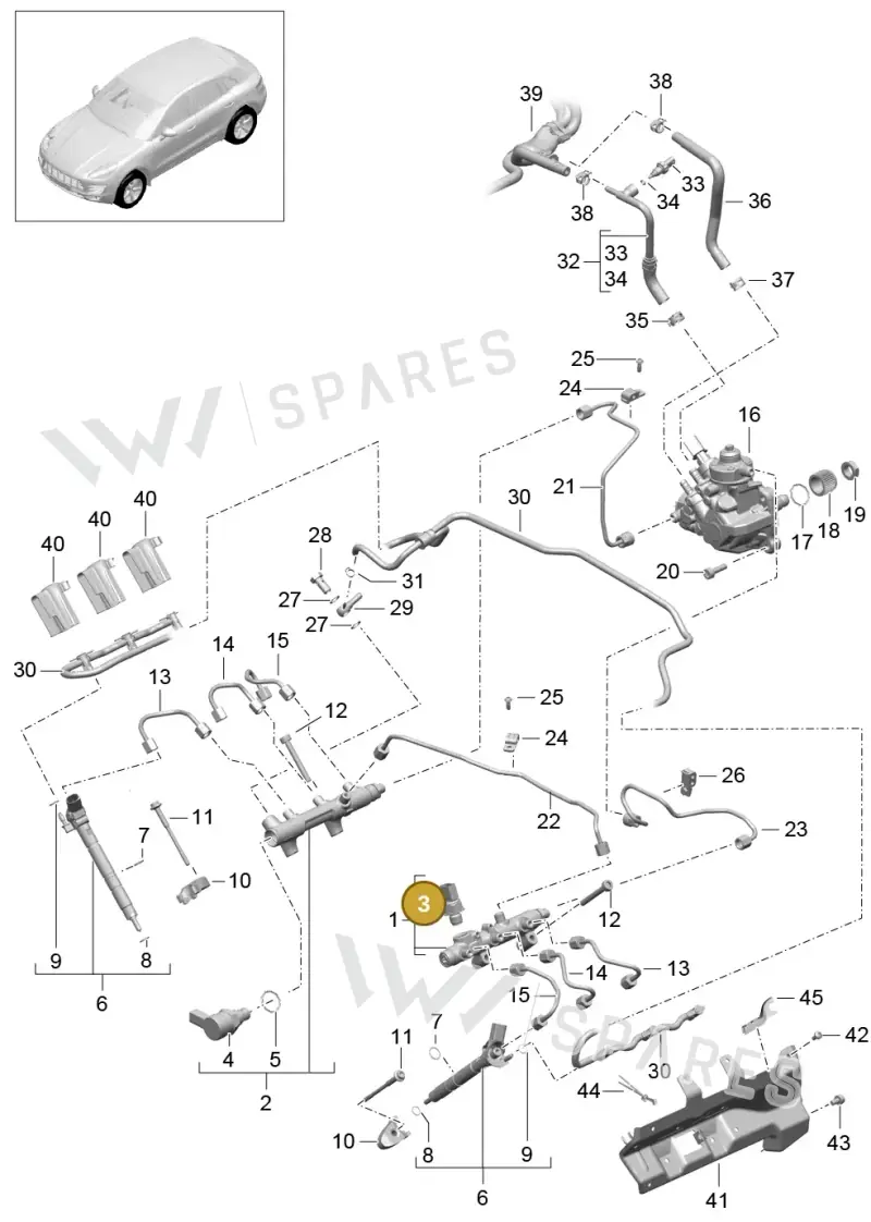 95860623030 — Porsche Macan (2013-2018) diagram p44107040, position 3