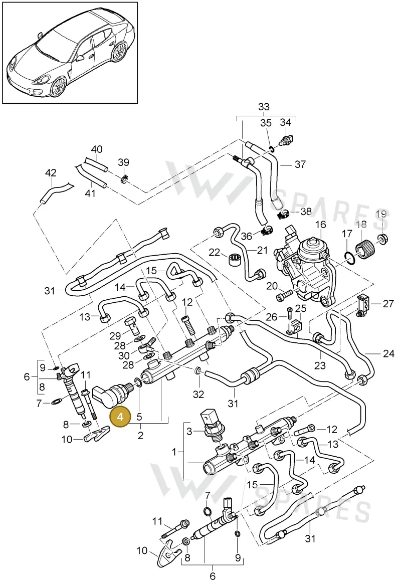 95860624010 — Porsche Panamera (2009-2016) diagram p35107040, position 4