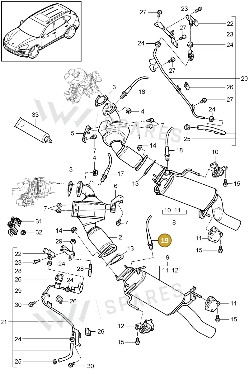 95860628860 — Porsche Cayenne (2010-2018) diagram p37202020, position 19