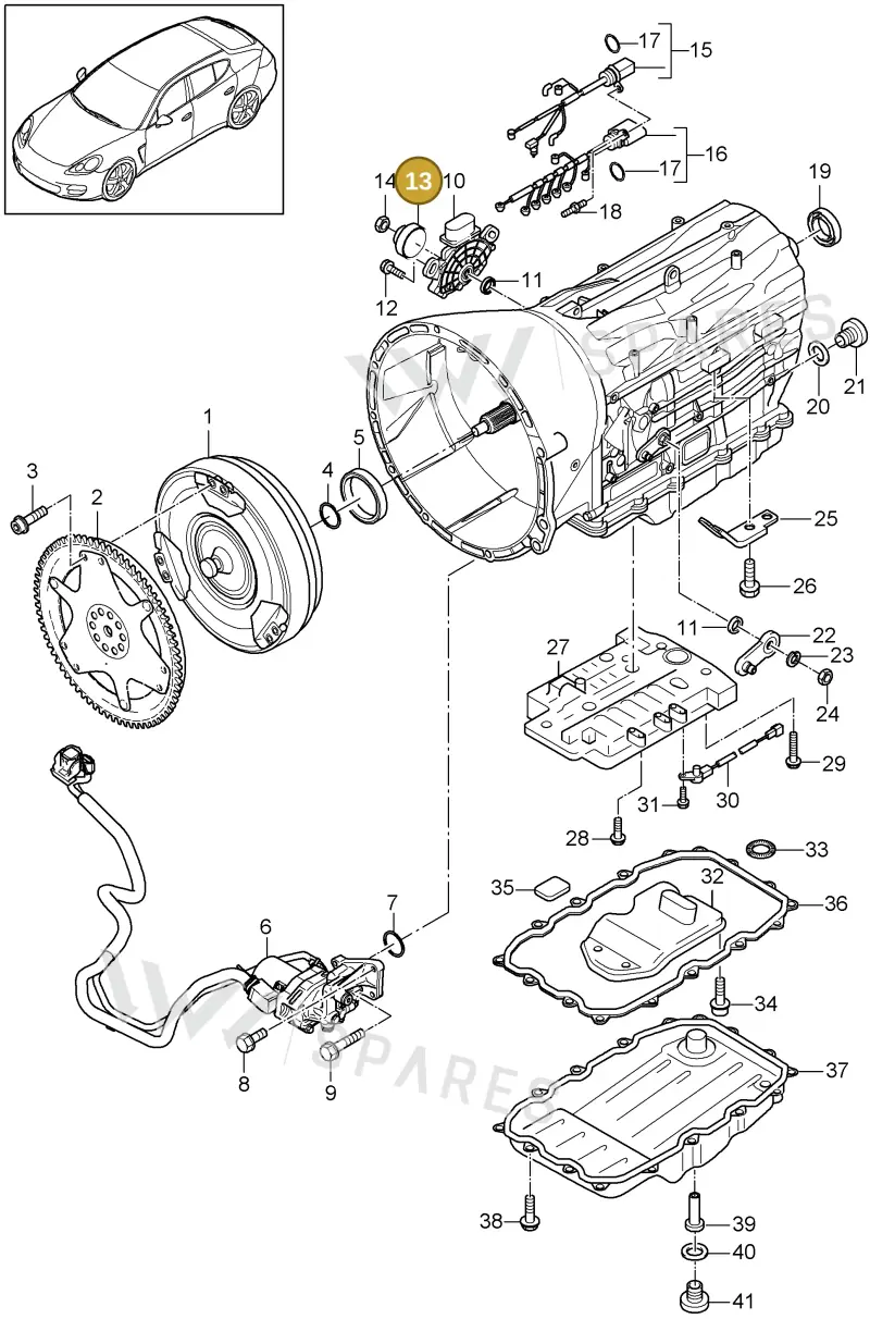 95860640100 — Porsche Panamera (2009-2016) diagram p35320020, position 13