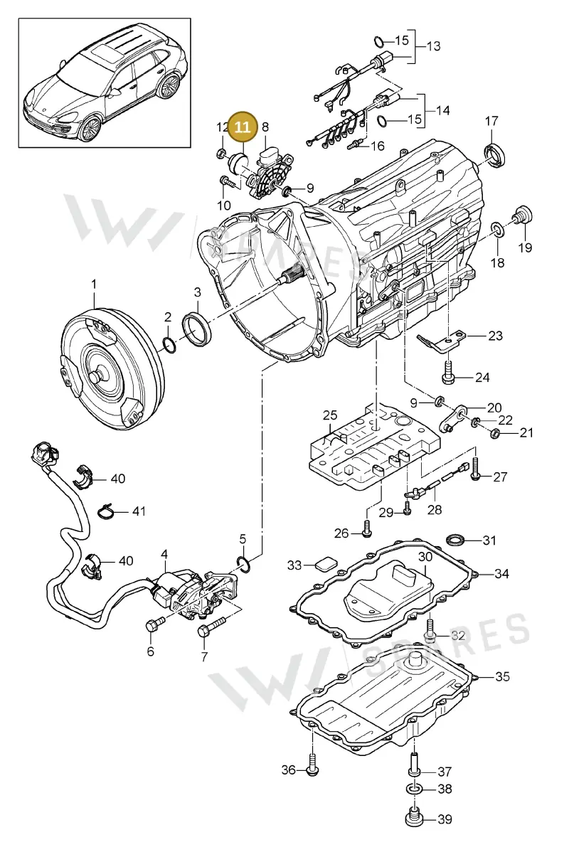 95860640100 — Porsche Cayenne (2010-2018) diagram p37320020, position 11