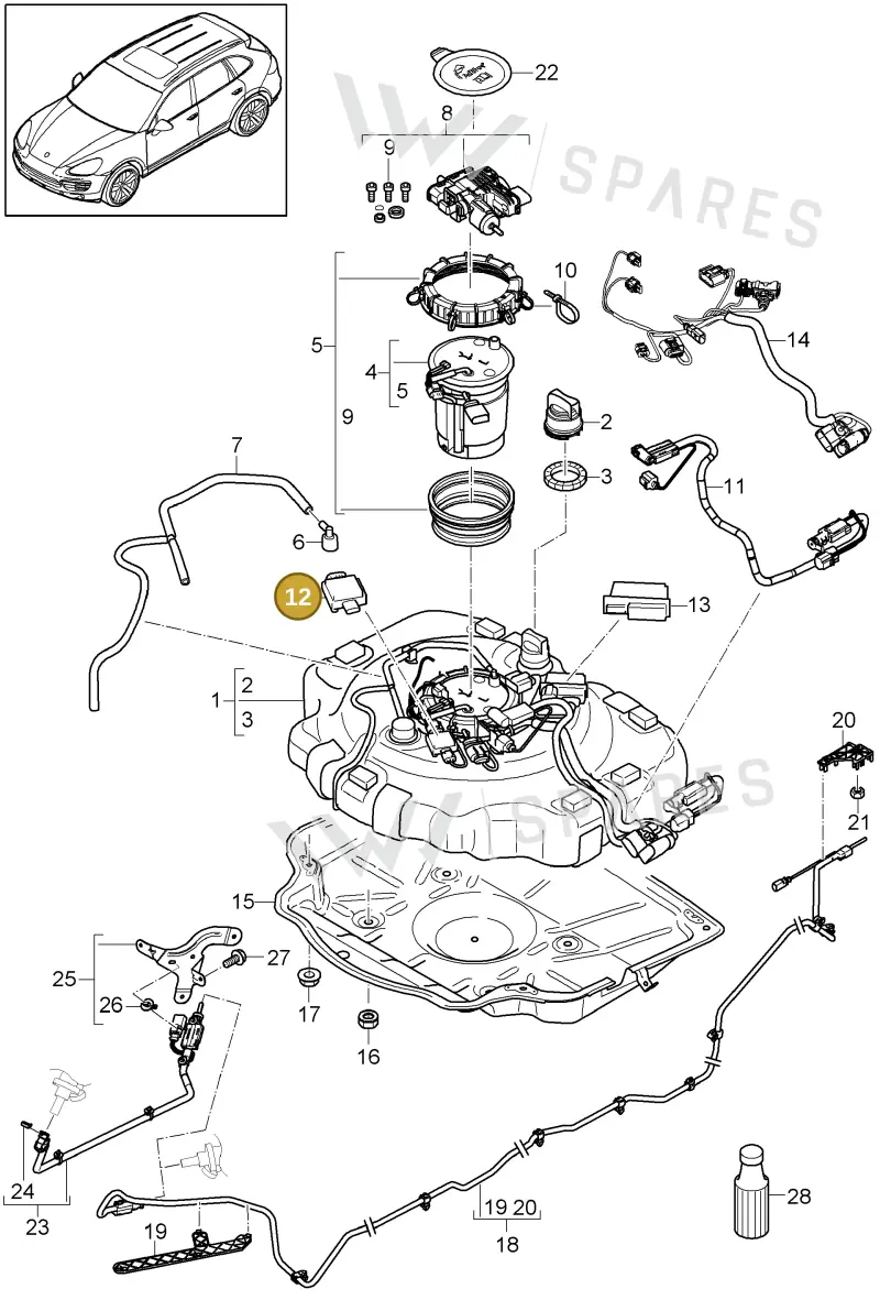 95860665100 — Porsche Cayenne (2010-2018) diagram p37202020, position 12