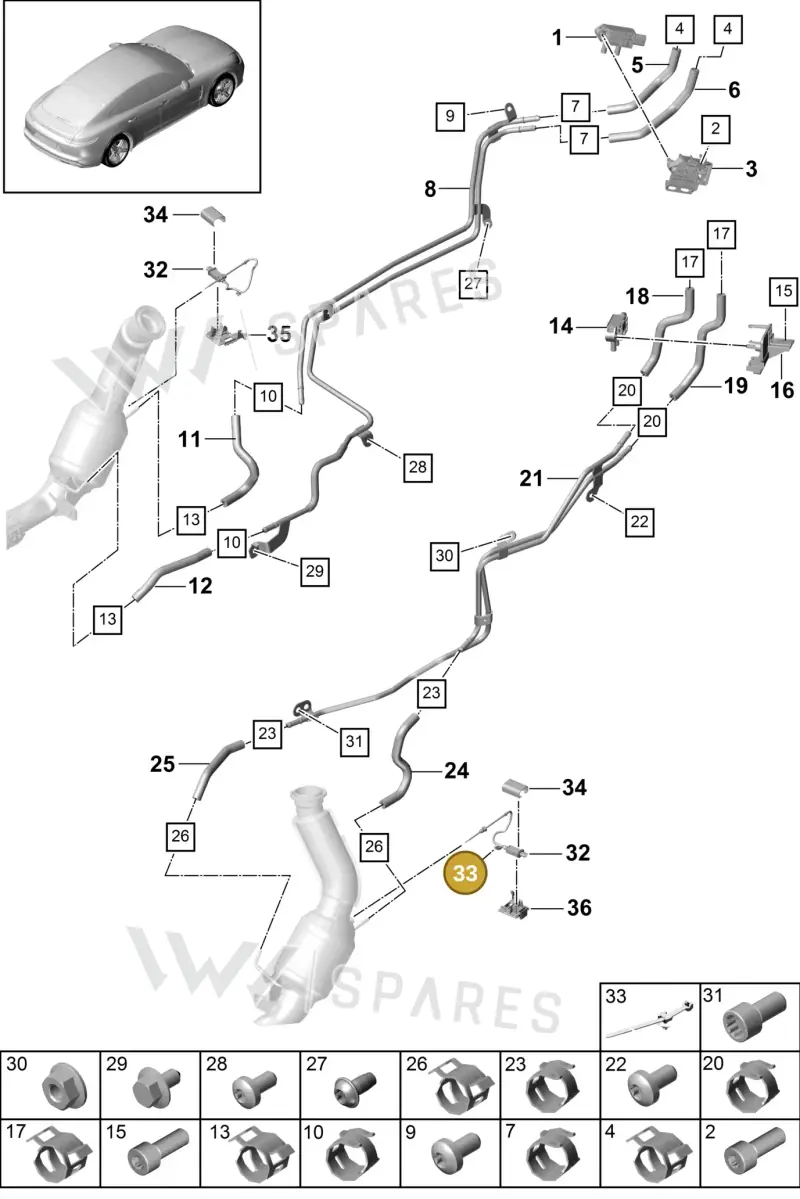 95860683800 — Porsche Panamera (2016-2020) diagram p49202155, position 33