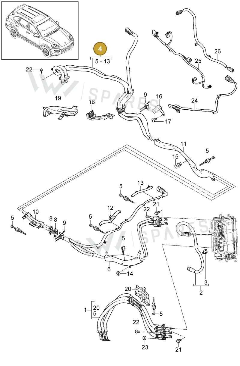 95861101530 — Porsche Cayenne (2010-2018) diagram p37901030, position 4