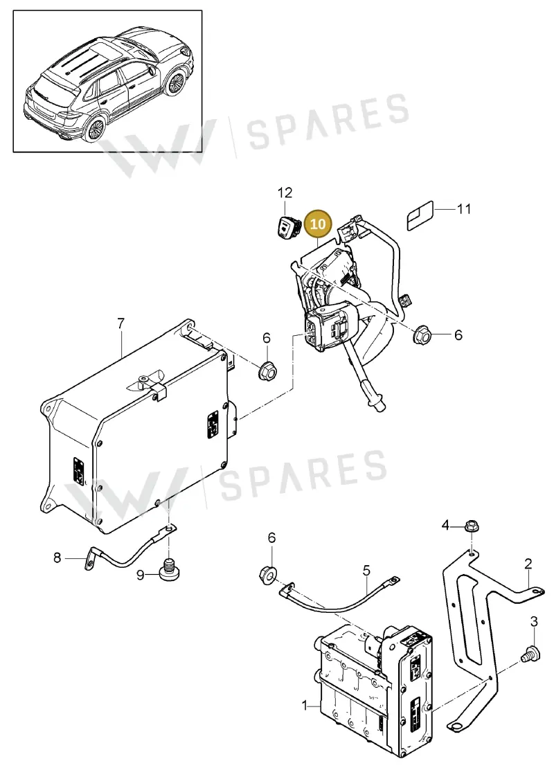 95861167630 — Porsche Cayenne (2010-2018) diagram p37901030, position 10