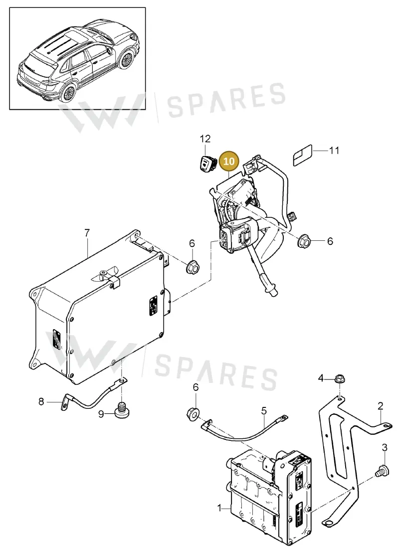 95861167631 — Porsche Cayenne (2010-2018) diagram p37901030, position 10