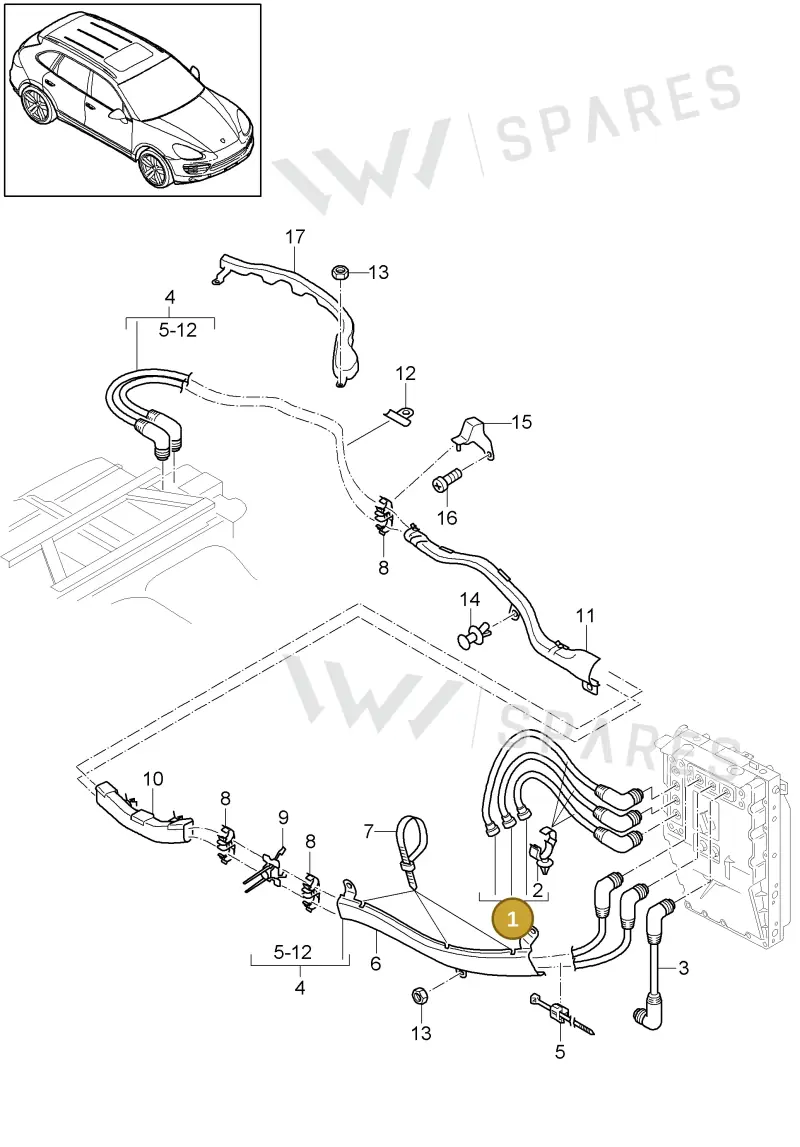 95861201310 — Porsche Cayenne (2010-2018) diagram p37901030, position 1